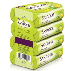 Santoor lime Aloe Fresh Aloe Vera Soaps 4 x 150g Pack of 4